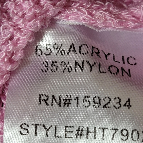 Cropped Sweater Pink Blue Knit Fringe - Picture 12 of 12